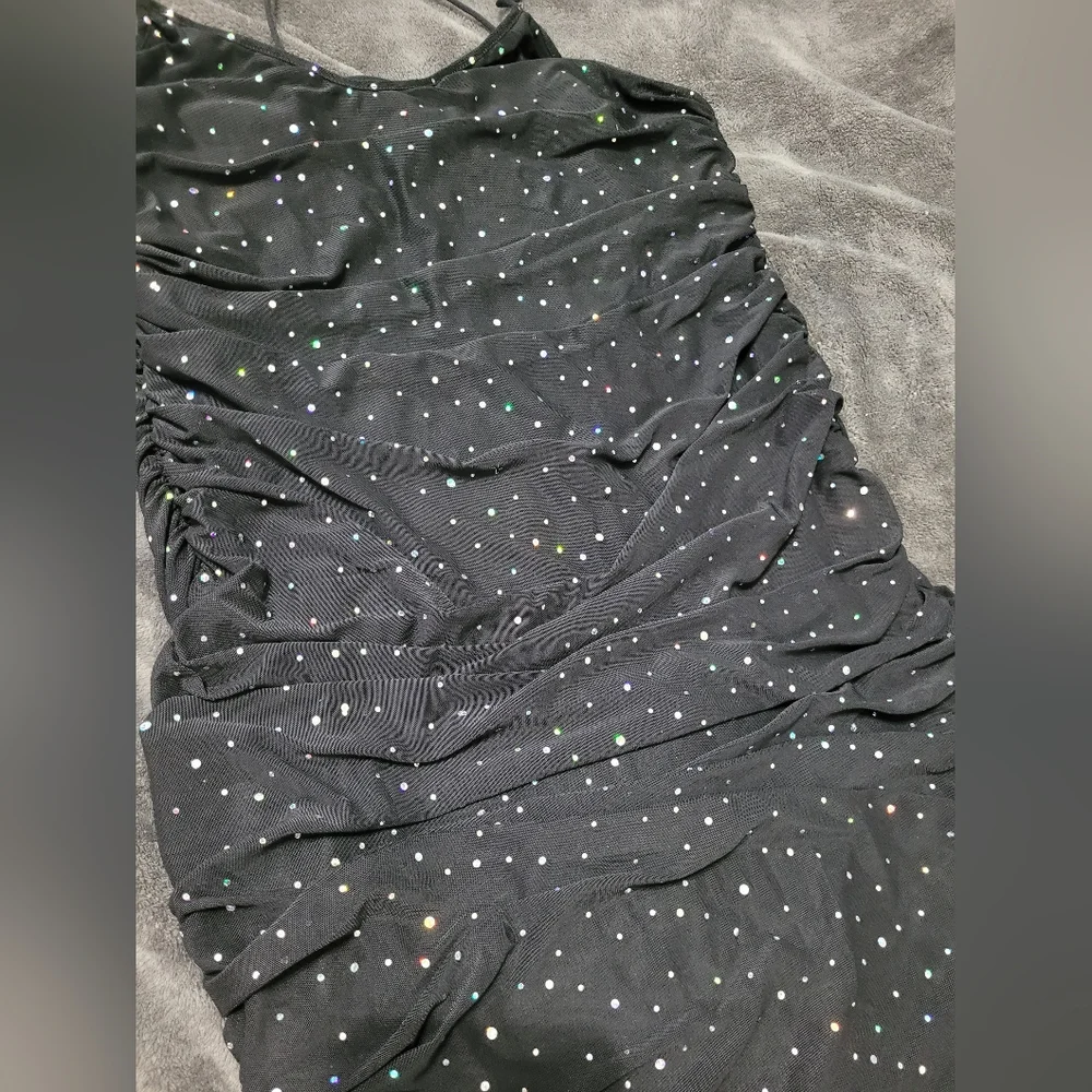 Sparkly Rushed Mini Dress - Picture 2 of 4